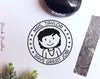 Mini Self-Inking Teacher Stamp, Personalized Teacher Stamp Gift - Choose Hairstyle and Accessories