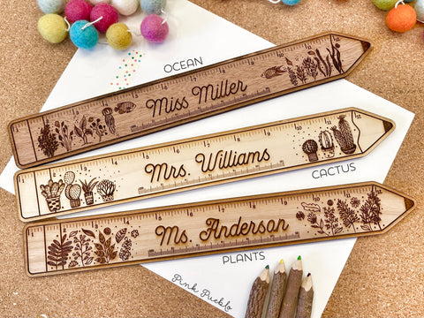 Personalized Wooden Teacher Ruler, Personalized Teacher Gift