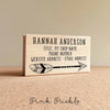 Personalized Feather Arrow Business Card Stamp, Business Card Rubber Stamp - PinkPueblo