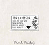 Personalized Bird and Botanicals Business Card Stamp, Business Card Rubber Stamp - PinkPueblo