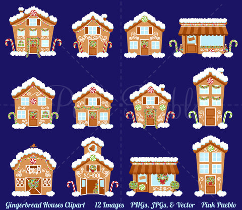 Gingerbread House Clipart & Vectors - PinkPueblo