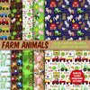 Farm Animal Digital Paper, Farm Animal Scrapbook Paper - PinkPueblo