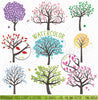 Watercolor Trees Clipart - PinkPueblo