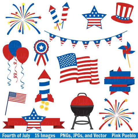 Fourth of July Clipart and Vectors - PinkPueblo