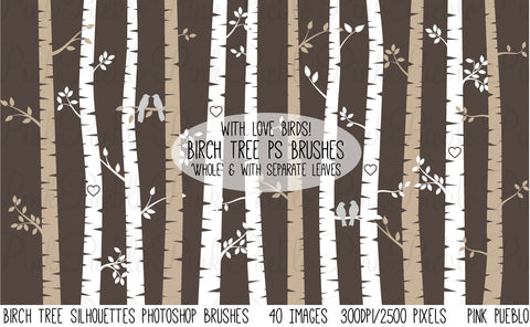 Birch Tree Photoshop Brushes - PinkPueblo