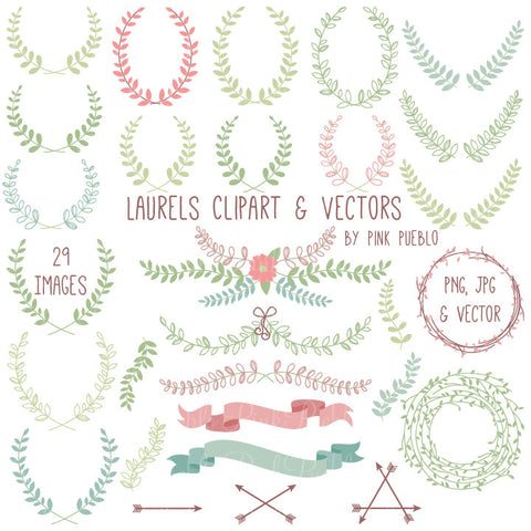 Laurel Clipart and Vectors - PinkPueblo