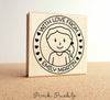 Large Personalized Girl Rubber Stamp, Custom Childrens Name - PinkPueblo