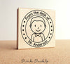 Large Personalized Male Teacher Rubber Stamp, Custom Teacher Stamp - PinkPueblo