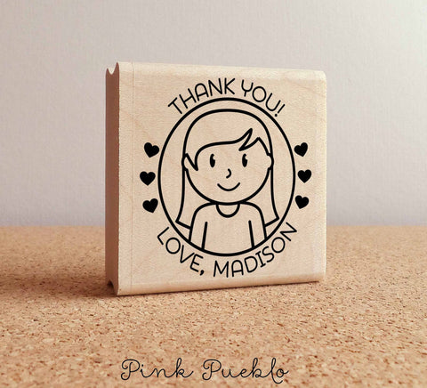 Personalized Children's Thank You Stamp - PinkPueblo