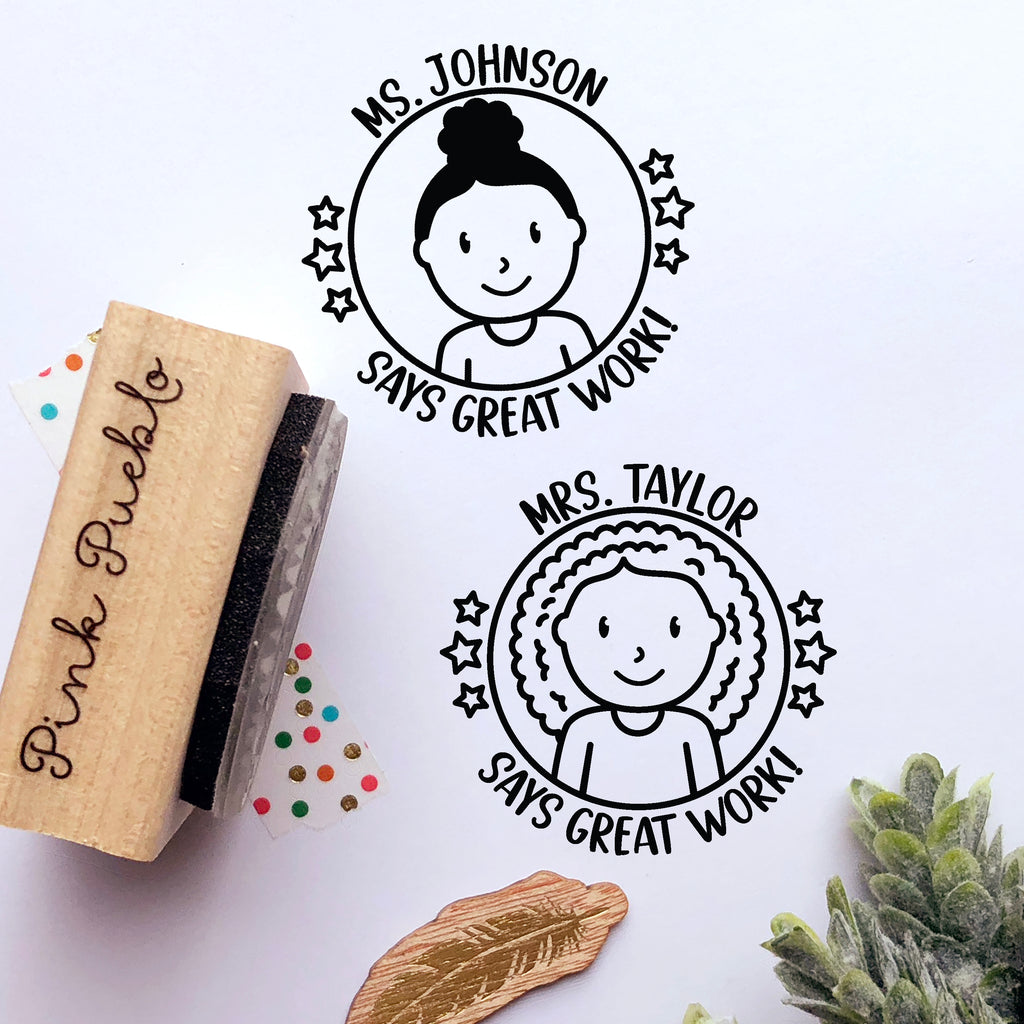 Custom Rubber Stamps for Teachers, Personalized Teacher Stamp