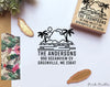 Personalized Beach Return Address Stamp with Ocean and Palm Trees