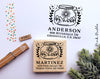 Personalized Modern Return Address Stamp with Desert, Cactus and Mountains Inside a Mason Jar
