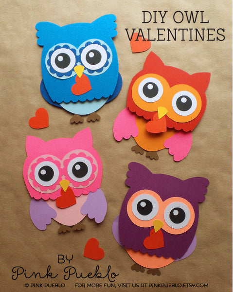 Freebie - DIY Owl Valentines - PinkPueblo
