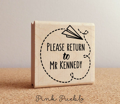 Personalized Teacher Stamp, Sign and Return Stamp for Teachers - PinkPueblo