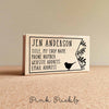 Personalized Bird and Botanicals Business Card Stamp, Business Card Rubber Stamp - PinkPueblo