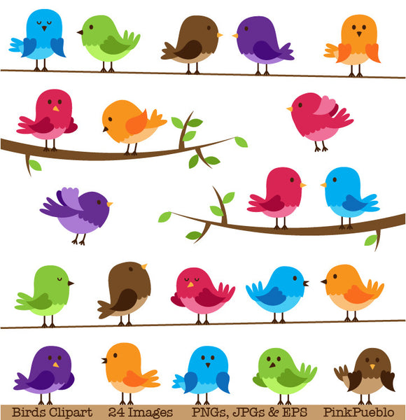 Cute Birds Clipart and Vectors - PinkPueblo