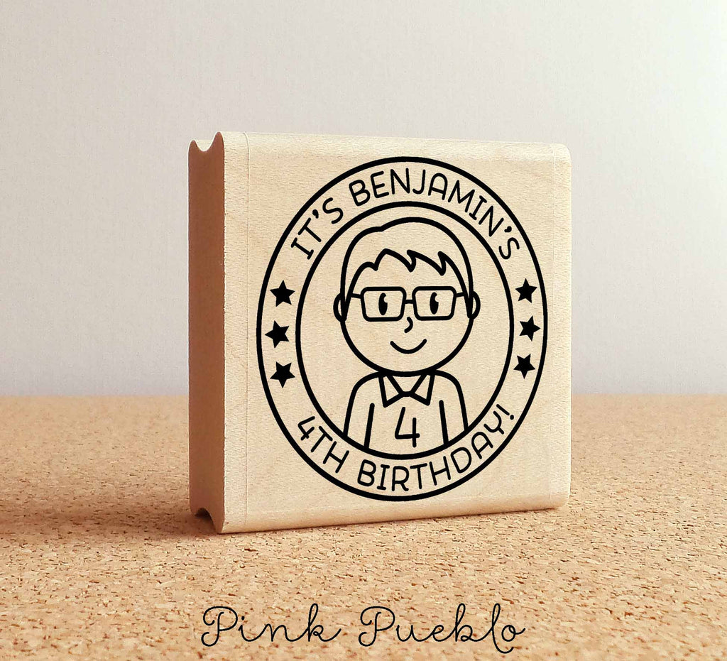 Personalized Birthday Stamp for Boys, Custom Rubber Stamps for Birthda –  PinkPueblo