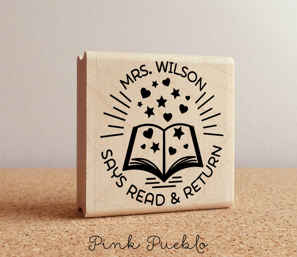 Custom BOOK STAMP, LIBRARY Stamp, Teacher Stamp, Personalized