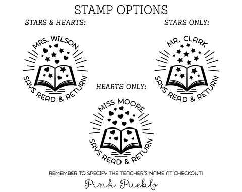 Self Inking Teacher Book Stamp, Personalized From the Library of Stamp, Teacher Stamps - PinkPueblo