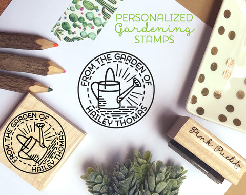 Personalized From the Garden of Stamp, Gardener Gift, Gardening Gift, Canning Label Stamp - PinkPueblo