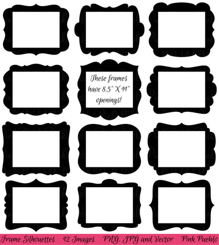 8.5" x 11" Frames Clipart & Vectors - PinkPueblo