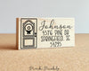 Personalized Address Stamp with Front Door - Choose Your Door Style - PinkPueblo