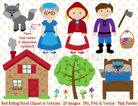 Little Red Riding Hood Clipart and Vectors - PinkPueblo