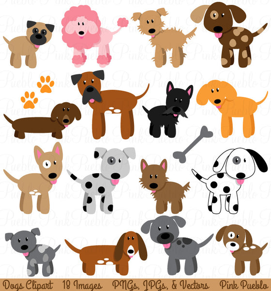 Dog and Puppy Clipart and Vectors - PinkPueblo