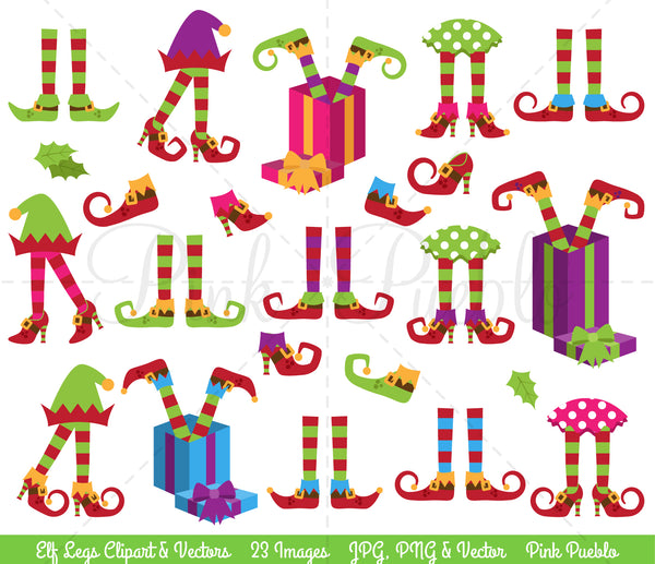 Christmas Elf Legs Clipart & Vectors - PinkPueblo