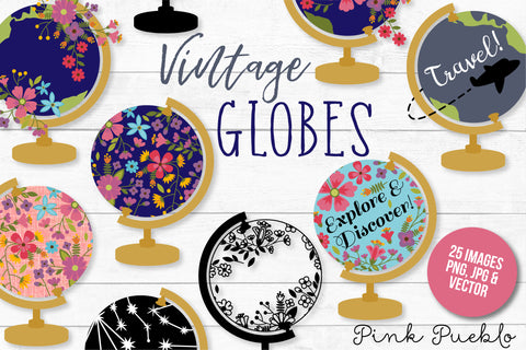 Vintage Globe Clipart and Vectors - PinkPueblo