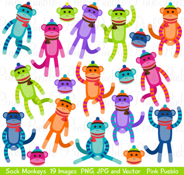 Sock Monkey Clipart and Vectors - PinkPueblo