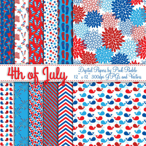 Fourth of July Papers or Backgrounds - PinkPueblo