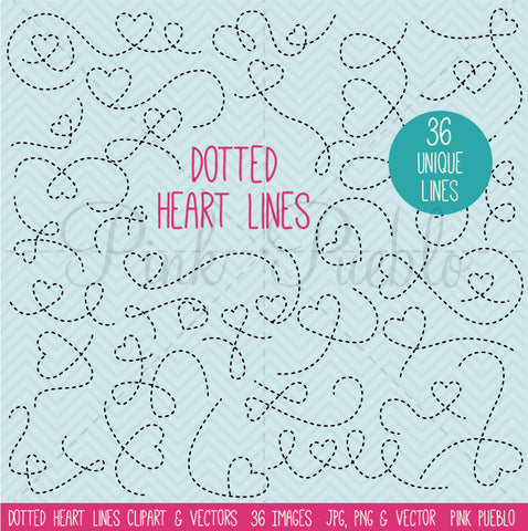 Dotted Arrows with Hearts Clipart and Vectors - PinkPueblo