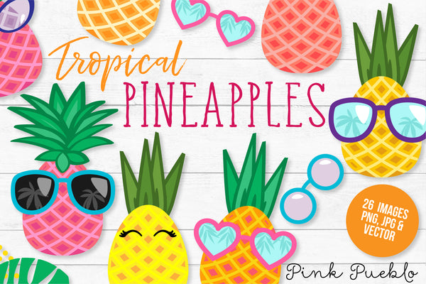 Pineapple Clipart and Vectors - PinkPueblo