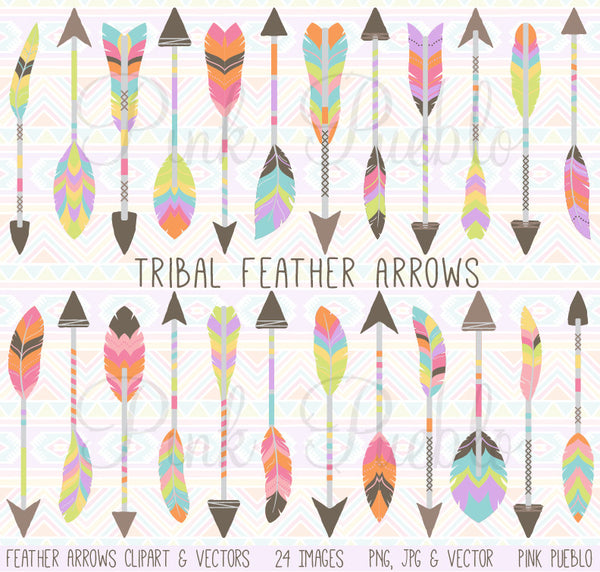 Tribal Feather Arrow Clipart - PinkPueblo