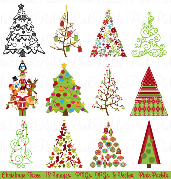 Christmas Tree Clipart and Vectors - PinkPueblo