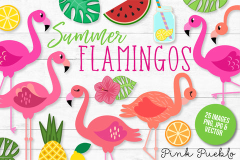 Flamingo Clipart and Vectors - PinkPueblo