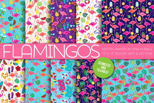 Flamingo Patterns and Backgrounds - PinkPueblo
