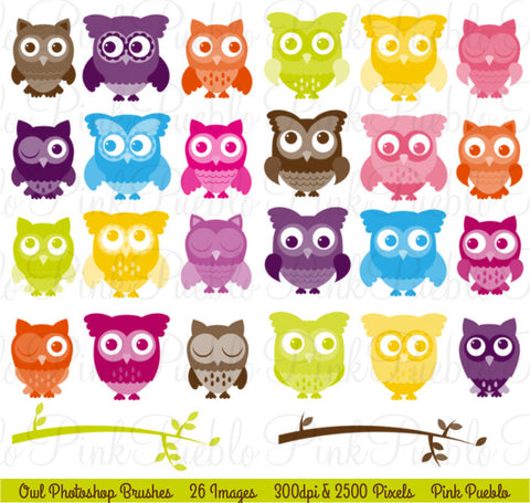 Cute Owl Photoshop Brushes - PinkPueblo
