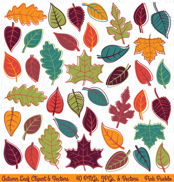 Autumn Leaves Clipart & Vectors - PinkPueblo