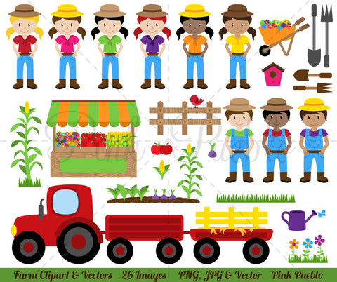 Farm and Farmer Clipart & Vectors - PinkPueblo
