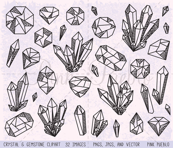 Crystal and Gemstone Clipart and Vectors - PinkPueblo