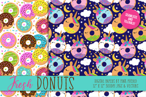 Seamless Donut Backgrounds or Papers - PinkPueblo