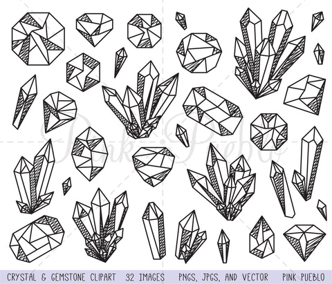 Crystal and Gemstone Clipart and Vectors - PinkPueblo