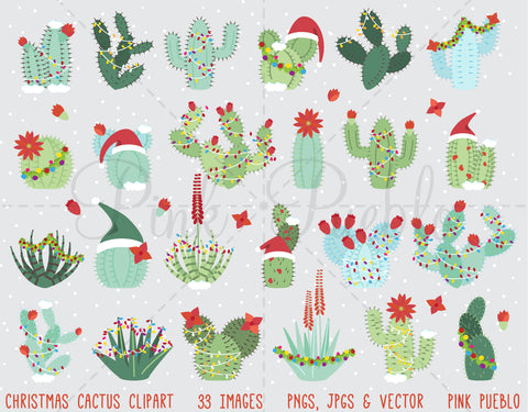 Christmas Cactus Clipart and Vectors - PinkPueblo