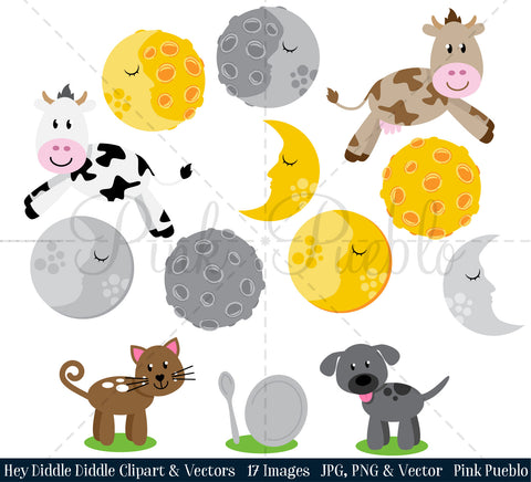 Hey Diddle Diddle Clipart and Vectors - PinkPueblo