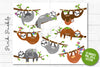 Cute Sloth Clipart and Vectors - PinkPueblo