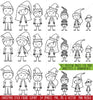 Christmas Stick Figure Clipart and Digital Stamps - PinkPueblo