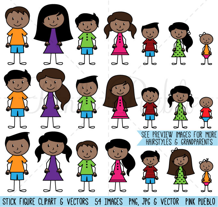 stick people family clipart