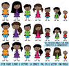 African American Stick Figure Family Clipart - PinkPueblo